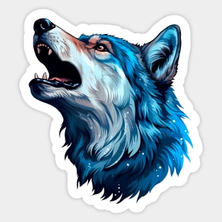 Sky wolf print Sticker